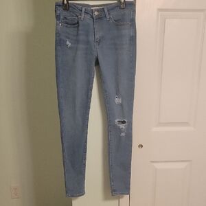 Levi Strauss Classic Blue Distressed Women Jeans Sz:28